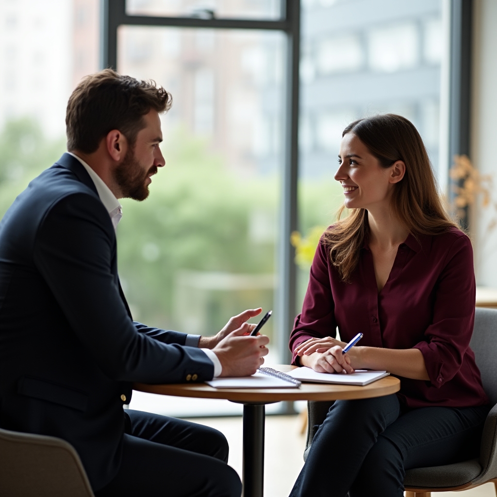 Руководитель проводит индивидуальную беседу с сотрудником